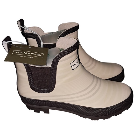 Rain Boots, Smith‎ & Hawkins, Ivory & Black, Size 8 - Picture 3 of 4